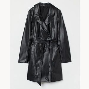 H&M Faux Leather Trench Coat